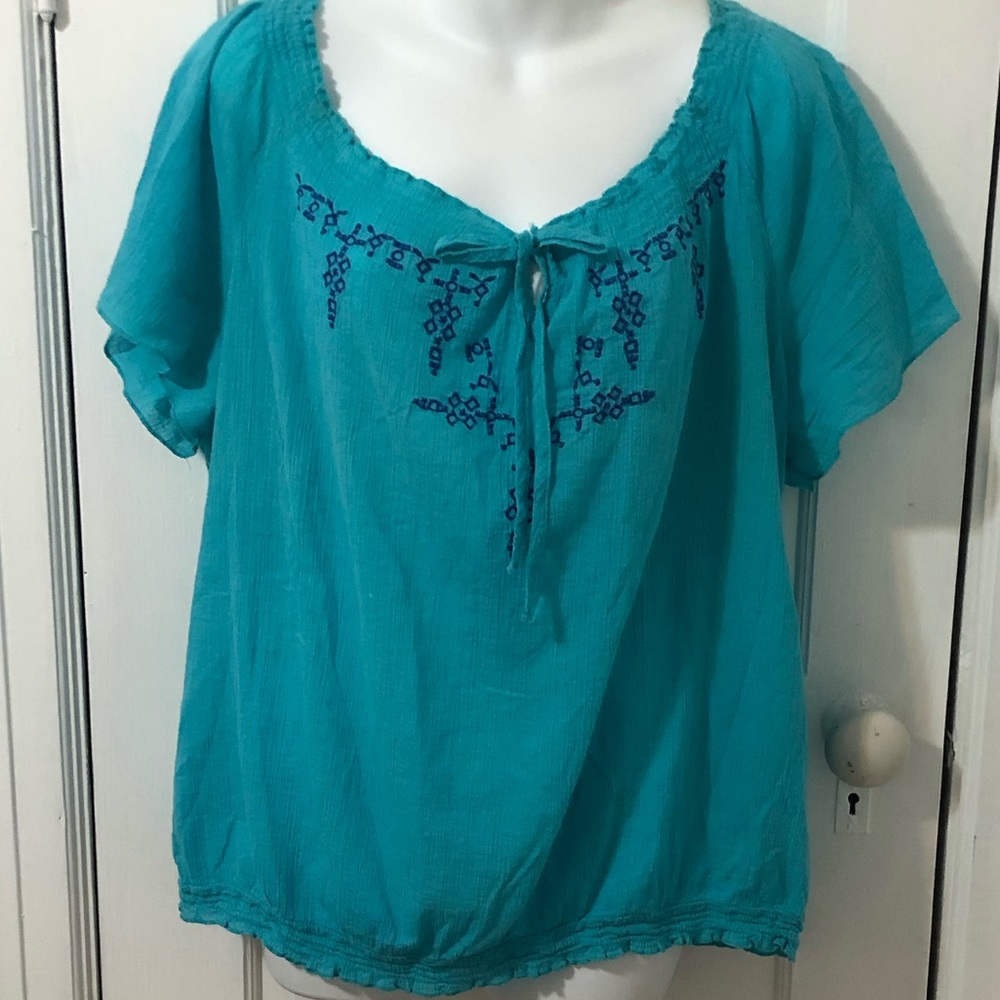 Ladies Faded Glory Short Sleeve Casual Blouse